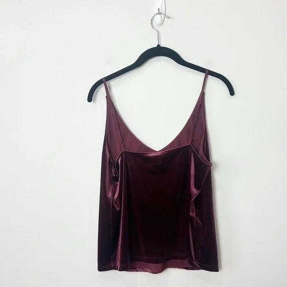 Banana Republic Velvet Spaghetti Strap Top Wine - Picture 2 of 4